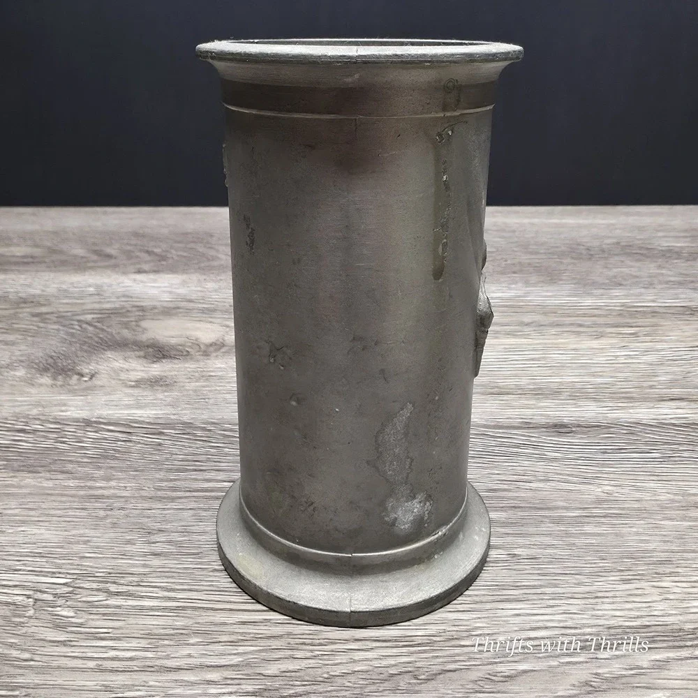 Vintage Peltrato 95% Pewter Measuring Cup 1/2 Liter Made in Italy Metalware